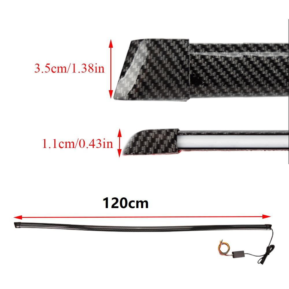120cm Car Led Spoiler Light Third Brake Light Driving Turn Signal Warning Stop Lamp Carbon Fiber Rear Spoiler LED Strip 12V