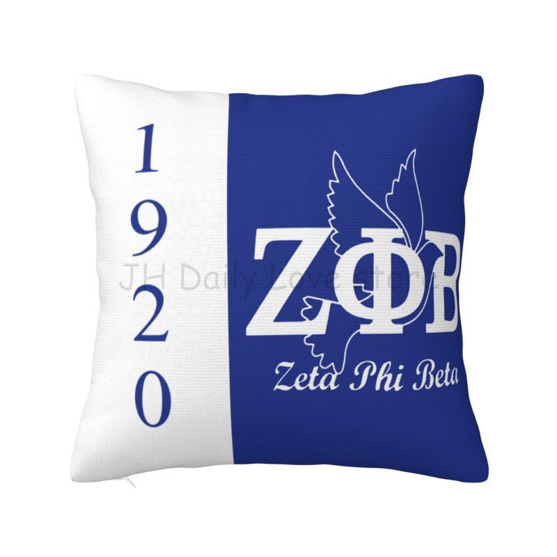 Zeta Phi Beta Print Pillow Cover Cushion Cover for Home Office Car Soft Cozy Polyester Pillow Case Throw Pillowcase x Inch