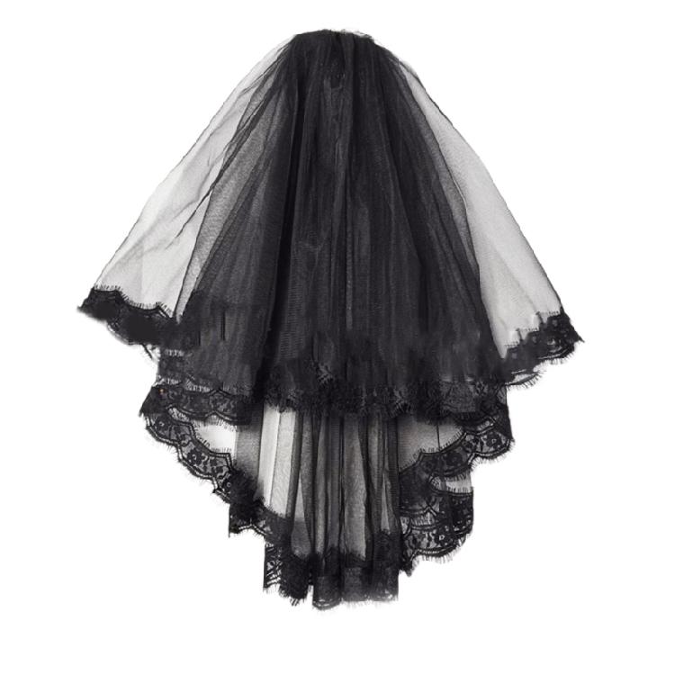 Hochzeitstüll Brautspitzen-Schleier mit Schleife/Blumenbesatz Eleganter Schleier für Brautjungfern