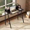 Writing Desk Computer Table Home Office PC Laptop Workstation Storage Shelf 84L x 45W cm Black