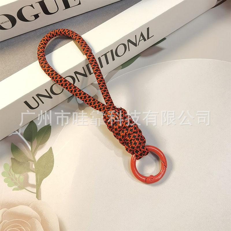 Color-blocked Knotted Mobile Phone Lanyard Creative Short Lanyard Keychain Lanyard Ring Detachable Anti-lost Lanyard 12CM