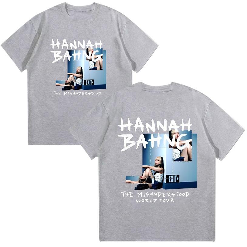 Hannah Bahng The Misunderstood World Tour T Shirt Fashion Graphic Tees Popular Women Men Casual Pure Cotton Y2K Clothes Unisex