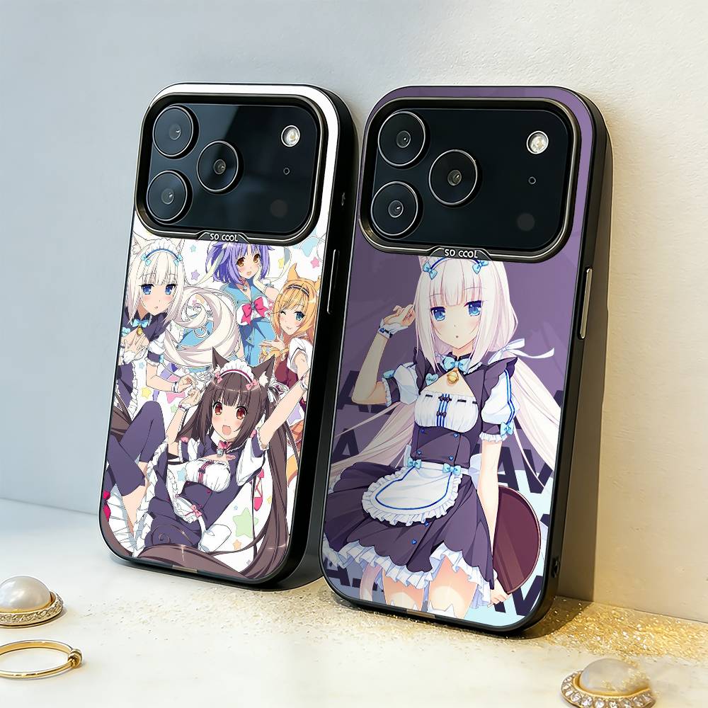 N-Nekopara girls Game Phone Case For iPhone17,16,15,14,13,12,11,Pro,MAX White Matte Shockproof Cover