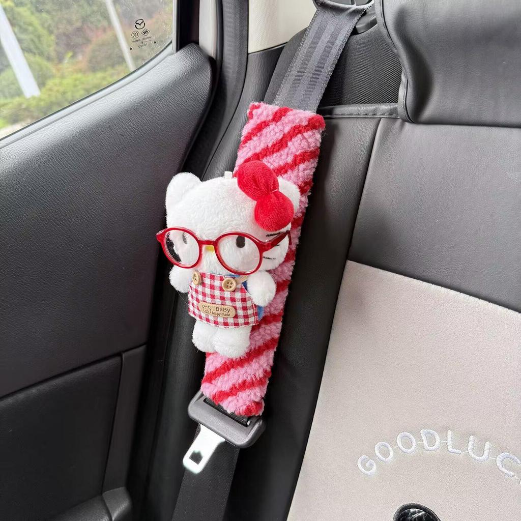 Hello Kitty Cute Car Seat Belt Shoulder Pads - Cartoon Decoration, High-Grade Design, Pair for Females