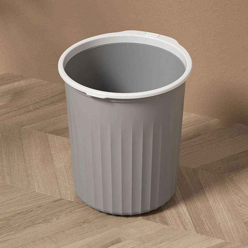 Round Garbage Container Bin Large Capacity Trash Can with Pressing Ring for Household Bathroom