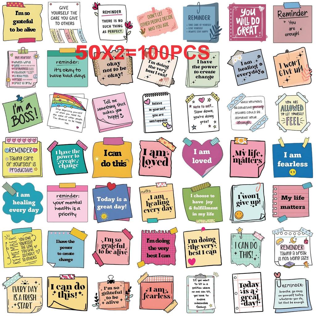 50/100PCS Self affirmation Incentive Tags Graffiti Stickers Decoration Guitar Notebook Luggage DIY Waterproof Stationery Sticker