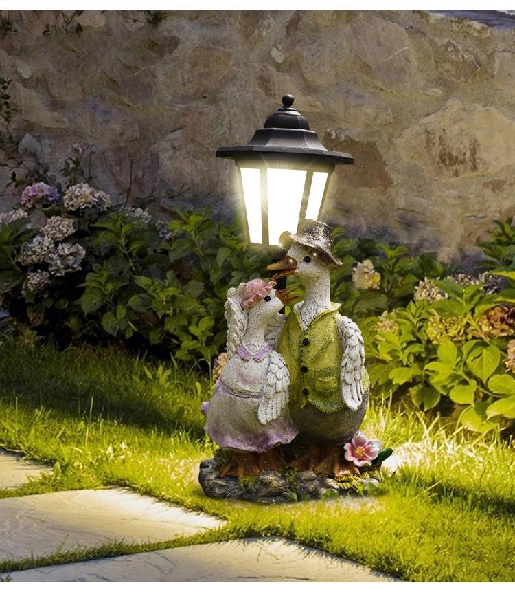 Solar-Powered Puppy Figurine: Outdoor Resin Garden Decoration