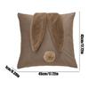 1pc Easter Plush Ears Pillowcase Cute Living Room Sofa 18x18inch Bunny Cushion Cover Holidays Home Bedroom Decor
