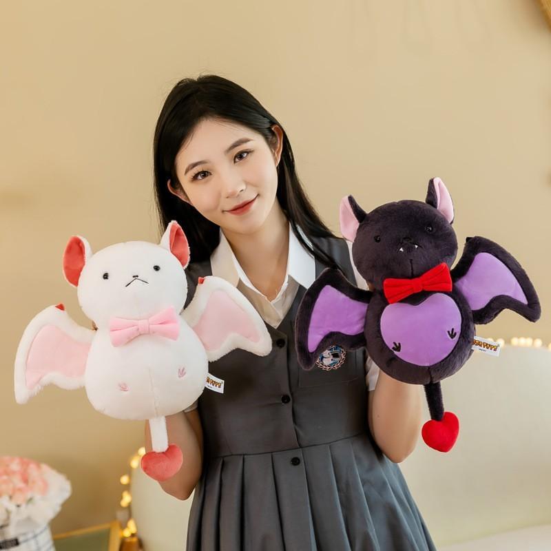 Cute Bat Bow Plush Toys Animal Doll Bedroom Decoration Halloween Kids Gifts
