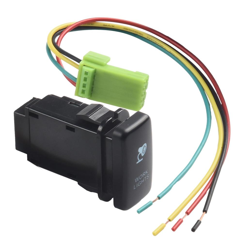 Kit Push Switch ON-OFF Heavy Duty ABS Plastic Single Pole 39x21mm For Toyota 12V