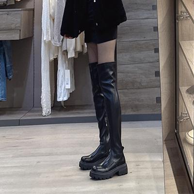 Autumn and Winter Footwear Plus Size Comfortable Thick-soled Knee Women Boots Long Tube Elastic Boots