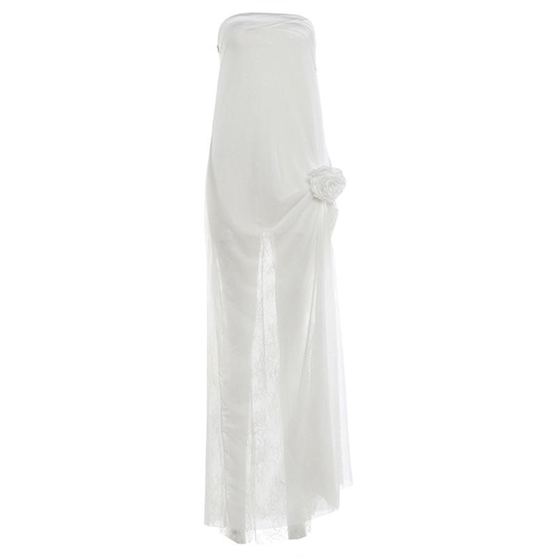 2026 European and American Summer New Elegant Home Casual Style Personalized Strapless Design Long Dress for Women S
