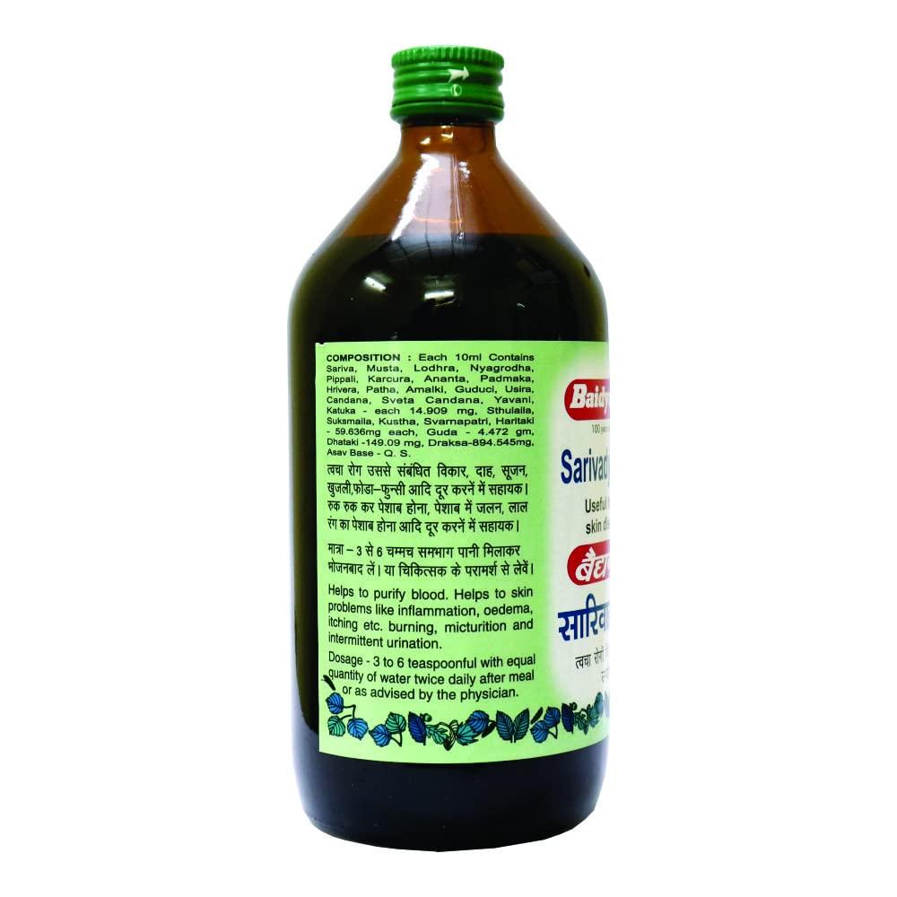Baidyanath Asli Ayurved Sarivadyarishta – 450 ml | Ayurvedic Herbal Tonic for Blood Purification & Skin Care Support