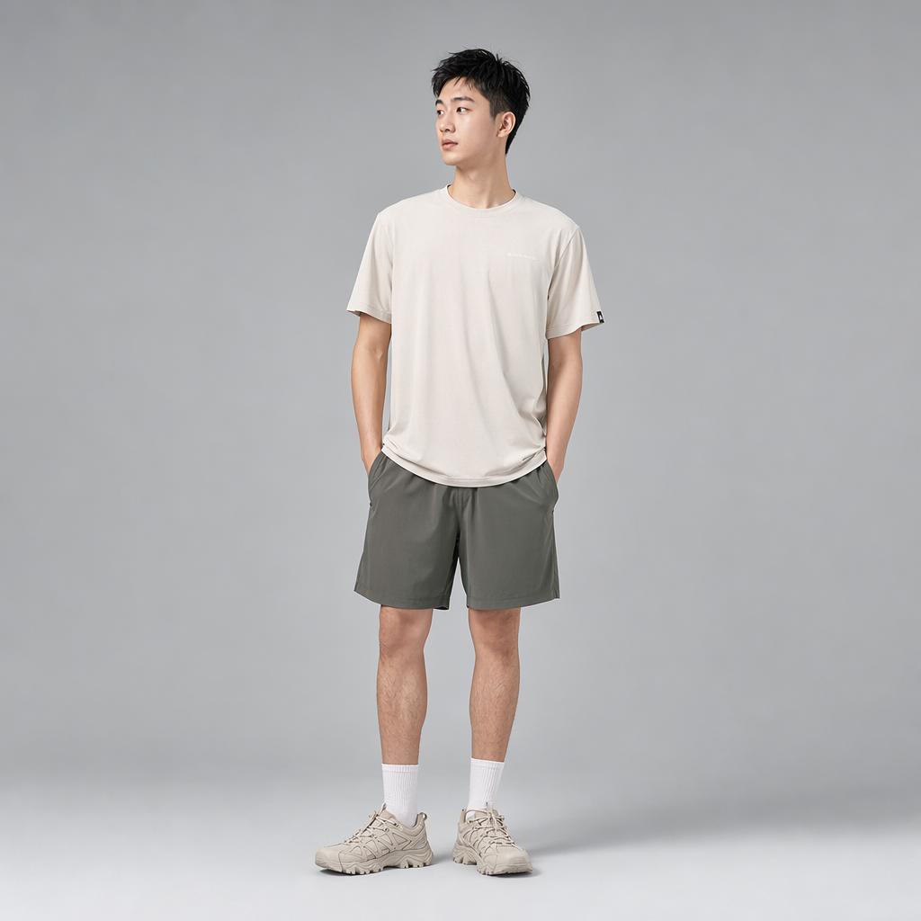Anta Outdoors Short Sleeve Knitted T-Shirt Summer 2026 Unisex Tops Milled-Gray 972626101-1