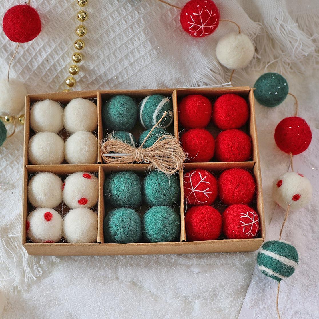 Christmas Old Man Pine Tree Plush Ornament Set