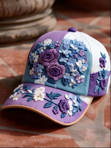 

Elegant And Elegant Women S Baseball Creative Gift Polyester Unisex Hat Vintage Breathable Floral Cap Retro Embroidered Hat