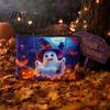 Durable Zipper Bag Halloween Storage Bag, with Colorful Cartoon Ghost Print, Canvas Trendy Makeup Large Capacity Lightweight Travel Toiletry Thick