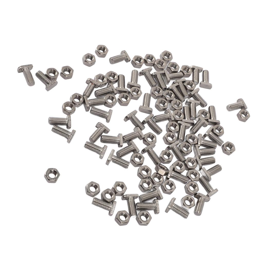 50pcs Greenhouse Bolts Nuts Set Stainless Steel M6X14 Bolts and M6 Hex Nuts for Outdoor Plant Gardening