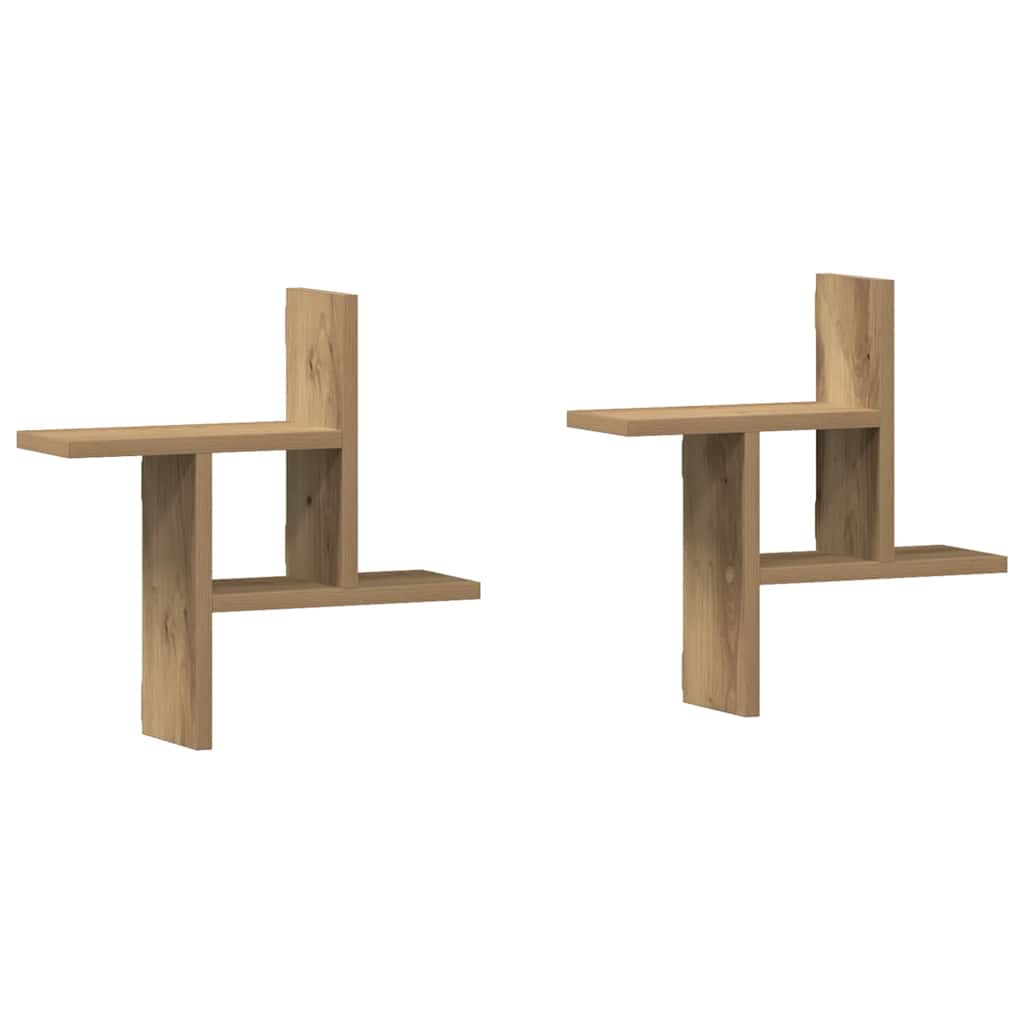 2-teiliges Wandregal-Set, Wanddekorregal, Wandaufbewahrung für den Flur, 38x12x38 cm