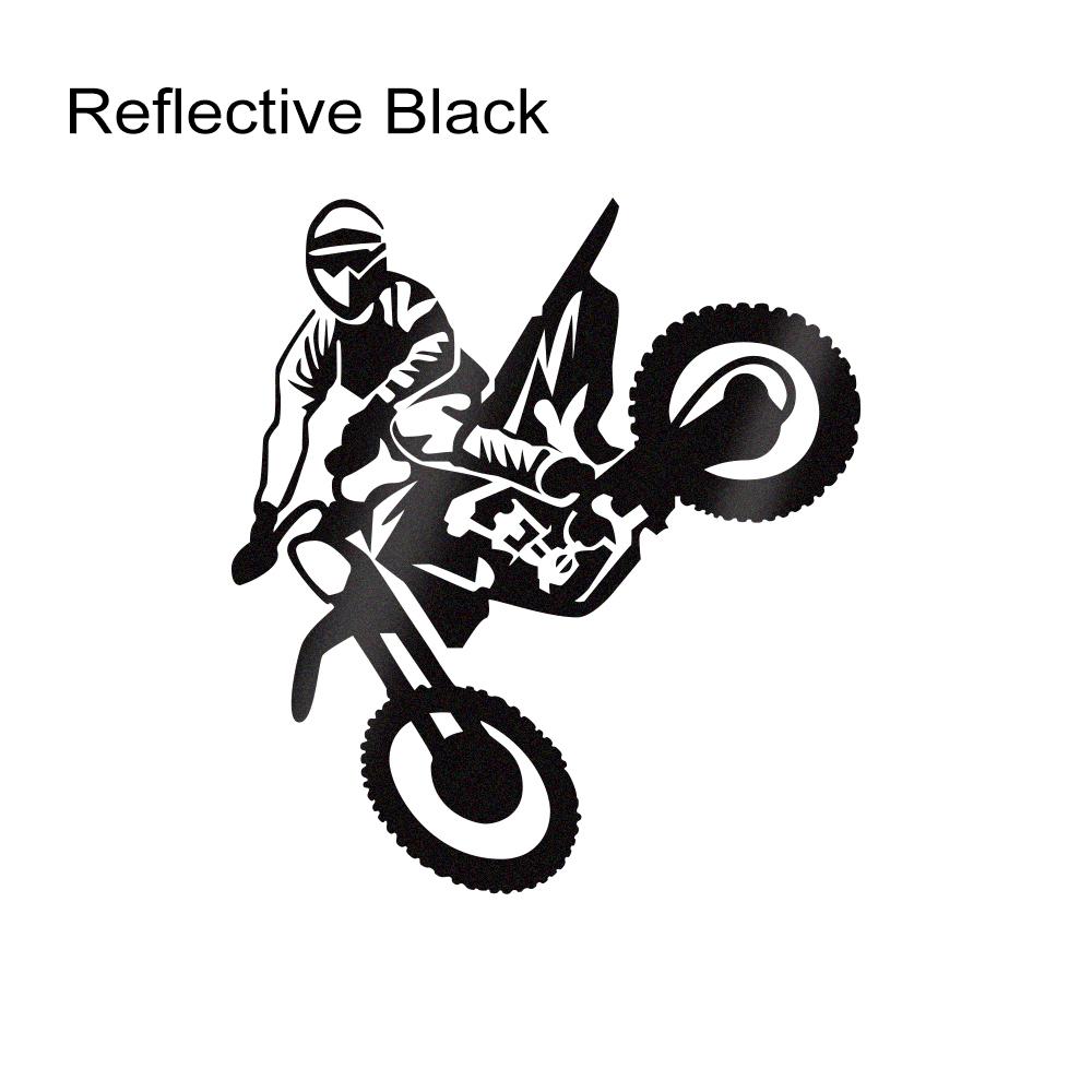 Motocross Reflective Car Sticker Motorcycle Rider Vinyl Decal Waterproof Personalized Auto Body Window Decoration Accessories