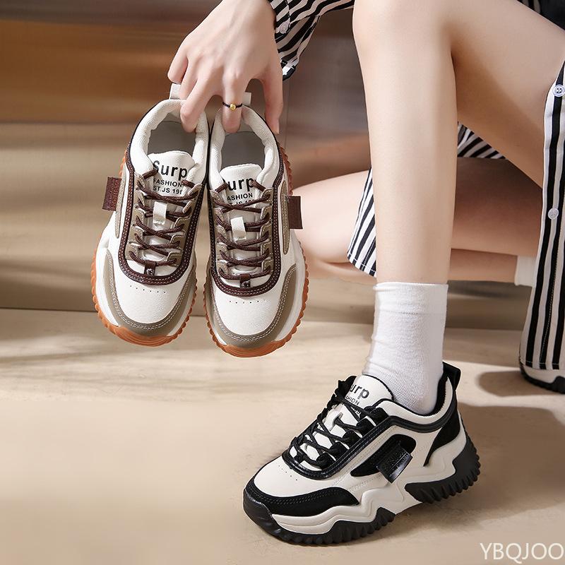 Fashion Ladies New dad Shoes Trendy versatile Sneakers Fashion color blocked non slip shoe Casual lace up Women's shoes Zapatos Mujer