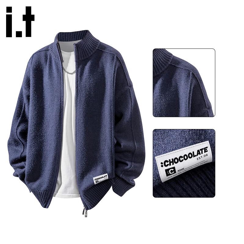 

:CHOCOOLATEit Men s Stand-Collar Knitted Cardigan M