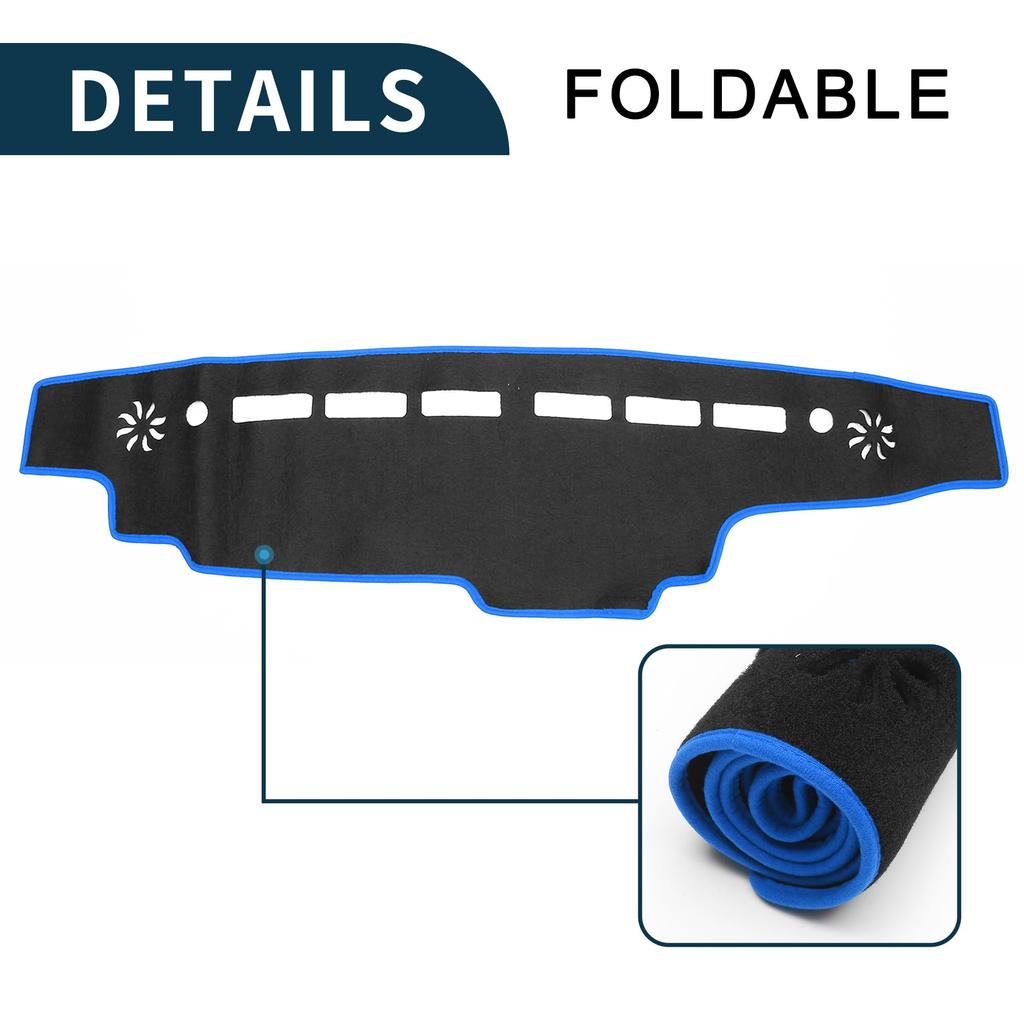 TUCKBOLD Compatible with Suzuki Every Dashboard Foldable Center Console Dashboard Black and Blue with 1 Set DA17V/DA17W Mat, Cover, Stickers,