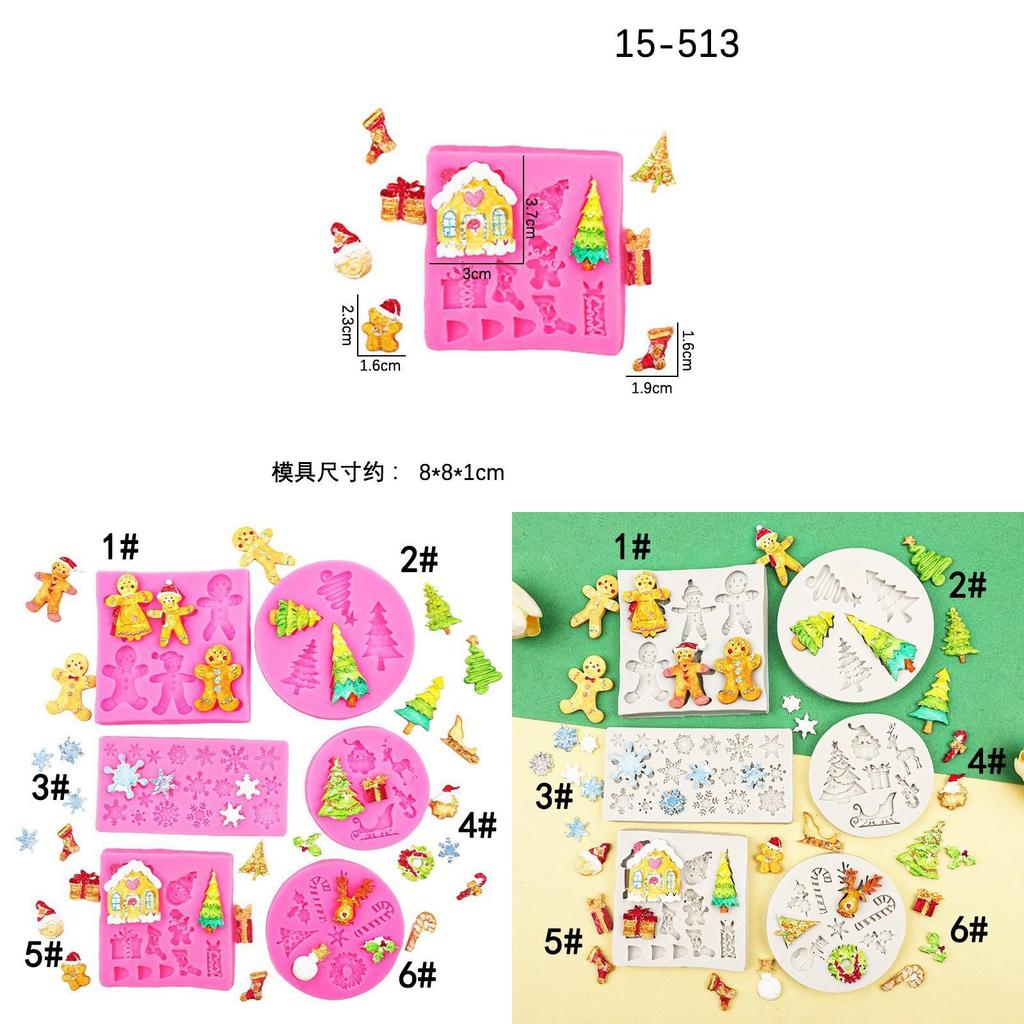 Conjunto de Moldes de Silicone de Natal Para Decorações de Bolo de Homem de Gengibre e Árvore DIY