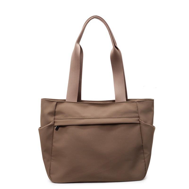 All-matching Nylon Shoulder Bag Women's Large-capacity Tote College Student Schoolbag Casual Solid Color Simple Commuting Handbag