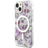 Etui do iPhone 14 Plus Guess Flower MagSafe Przezroczyste