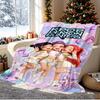 KPop Demon Hunters Pattern Blanket for Home Decoration, Bed, Sofa, Car Travel, Camping, Suitable for All Seasons, Birthday Christmas Gift