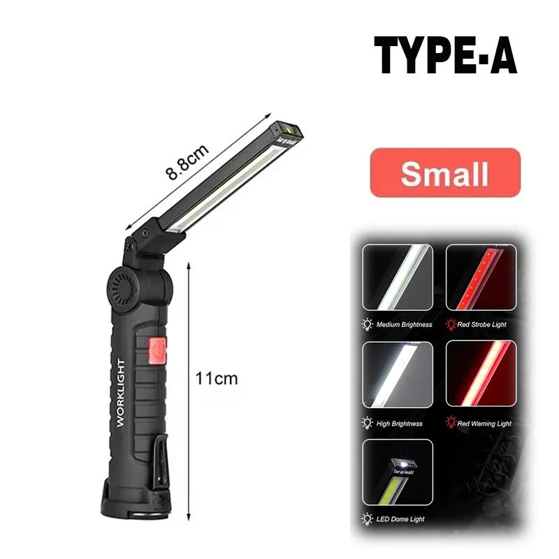 Super Bright LED Handheld Flashlight Rechargeable Torch Magnetic Suction Auto Repair Inspection Lamp Emergency Hook Flashlight