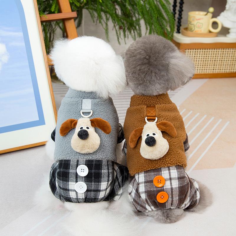 Four-legged pet clothes Corgi Teddy clothes autumn and winter new pet thickened warm dog cotton-padded clothes