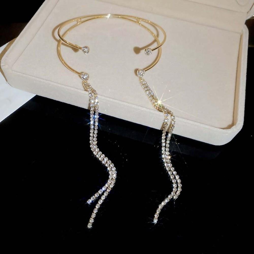 Double Layer Upper Arm Cuff Tassel Fringe Armlet Fashion Jewelry Crystal Armband  Party