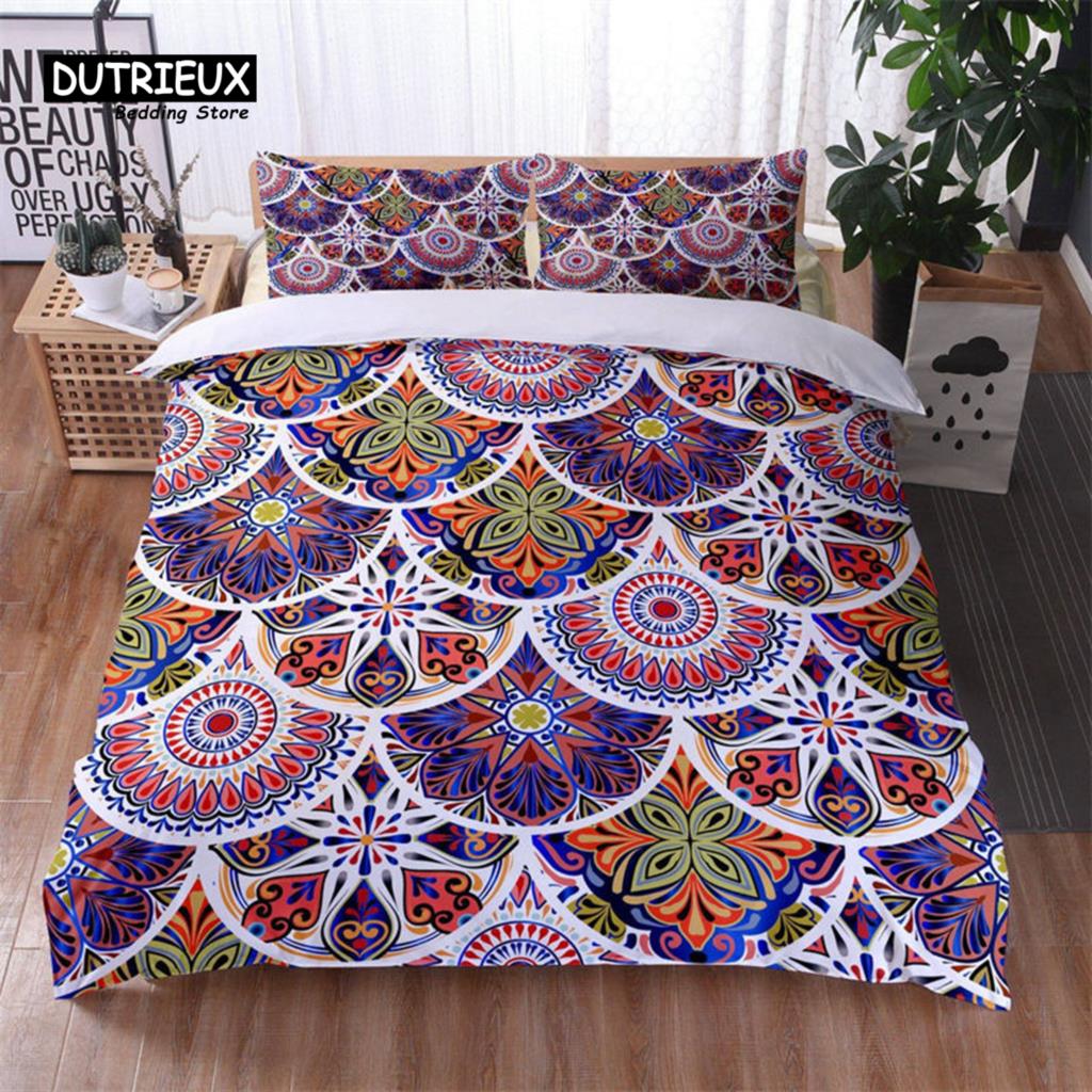 Bohemian Mandala Duvet Cover For Kids Adults Queen Size Floral Geometric Pattern 3D Print Bedding Set Pillowcases Bedroom Decor