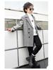 Boys' Mid-Length Wool Trench Coat - Stylish and Warm Korean-Style Overcoat for Autumn and Winter