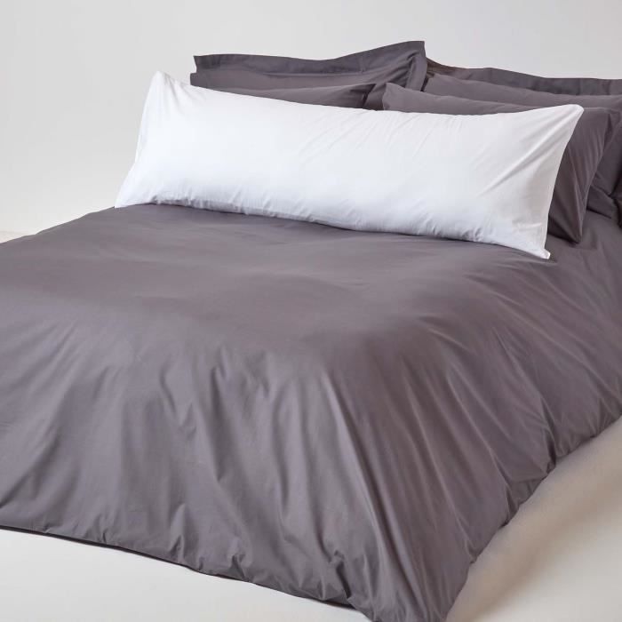 Taie de traversin - coton - 200 fils - hypoallergénique - 50 x 140 cm - blanc