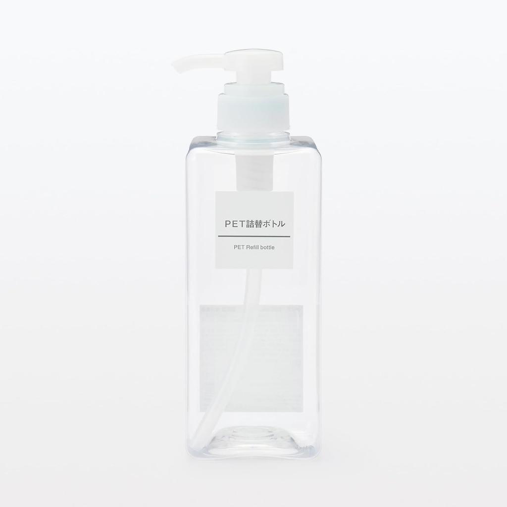 MUJI PET Refill Bottle 600ml Clear - Reusable Travel Container, Japan