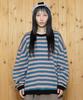 XTONZ Xtk162 Sunset Stripe Pullover Knit (Blue)