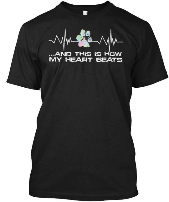 Paw Print This Is How My Heart Beats T Shirt Made In the USA Size S To 5XL