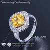 CMM Classic Design 0.8 Ct Princess Cut Fashion Square AAA+ CZ Zirconia White Golden Engagement Women Rings