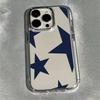 Blue star pattern phone case suitable for iPhone 17 16 15 14 13 12 11 Pro/Max/Plus anti drop and shockproof back cover
