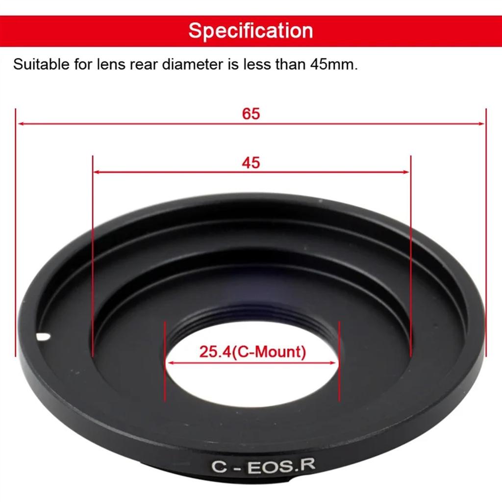 Lens Adapter for Canon for EOS R Camera R5 R6 R7 R8 R10 R50 R100 C-Mount -