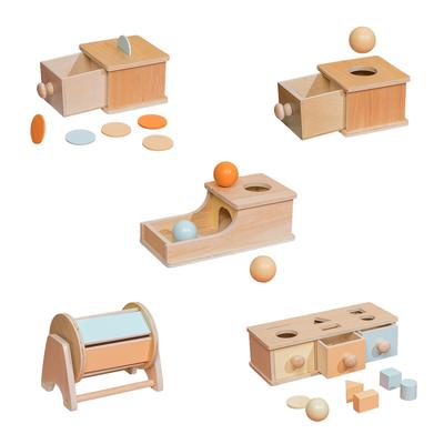 Baby Learning Toy Wooden Coin Insert Drawer Sensory Learning Box Educational Fine Motor Skill Game Toy for Toddlers