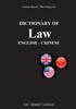 The Dictionary of Law : English - Chinese Book