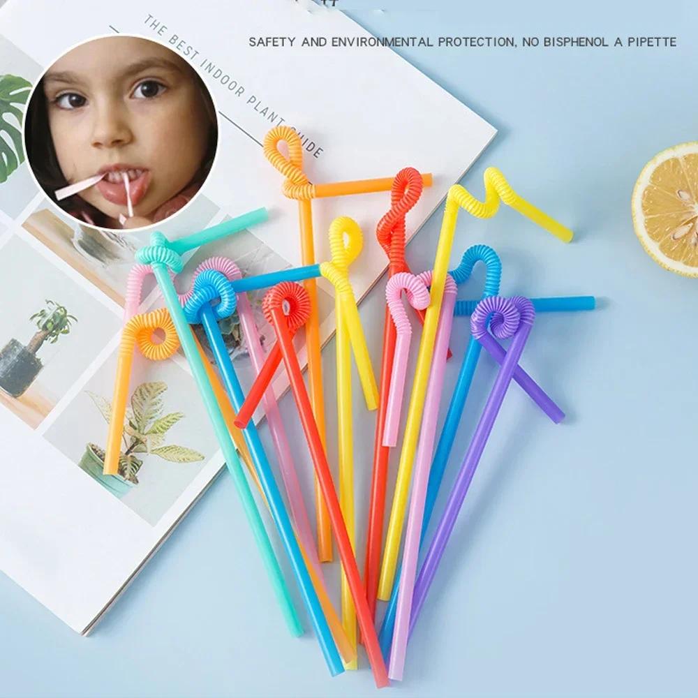 50-1000Pcs Foldable Multicolor Drinking Straws Pajitas Plastique Beverage Straw For Party Bar Wedding Kitchen Home Accessories