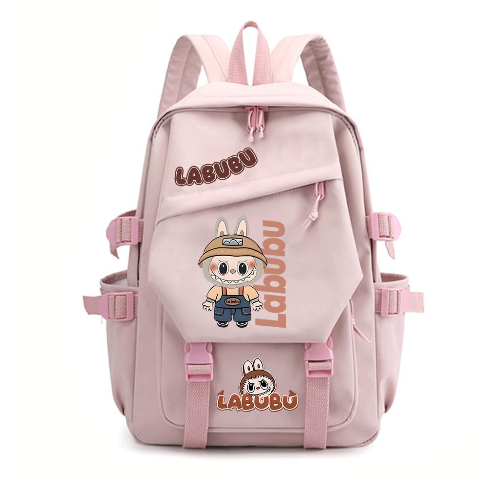 School Bag New Labubu Printed School Bag Primary School Students Junior High School Students Fashion Breathable Casual Backpack CLE