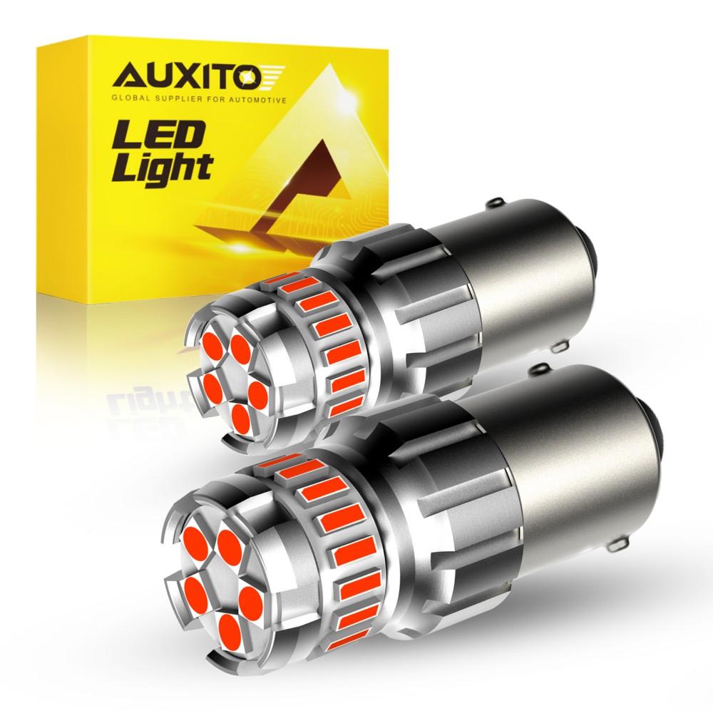 AUXITO 2pcs 1156 BA15S P21W Red LED Bulbs 1157 BAY15D P21/5W 7507 2057 Brake Lights Car Reverse Lamp Stop Tail Lights 1200LM 12V