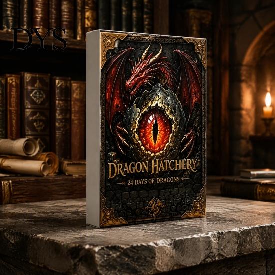Unique Fantasy Collection Dragon Advent Calendar with 24 Acrylic Ornaments, 2D Hatchery Collectibles Countdown Box Set, Figurines, Xmas Gift
