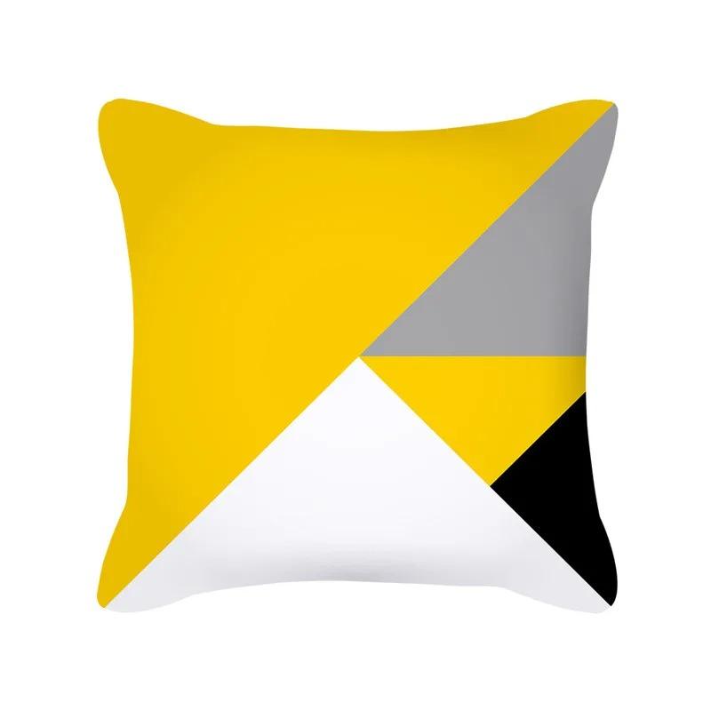 Yellow Pattern Home Decoration Cushion Cover Nordic Style Home Sofa Cushion Cover Black and Gray Striped Plaid Pillow Cover